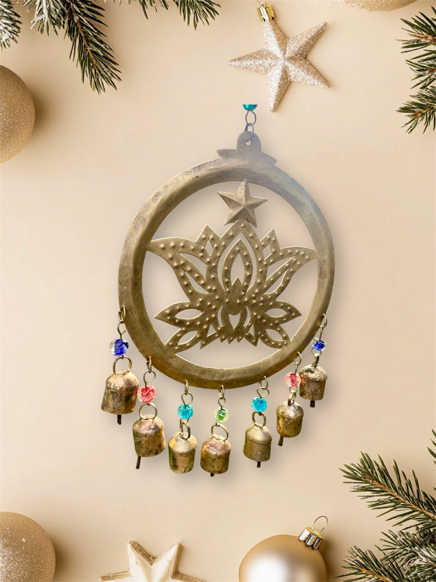 Lotus Wind Chime with Star