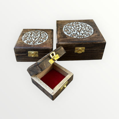 Wooden Tree Box With a Latch