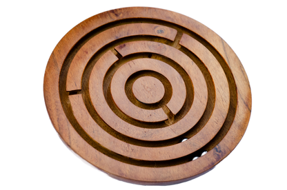 Round Labyrinth Acacia Wood Maze