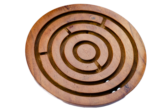 Round Labyrinth Acacia Wood Maze