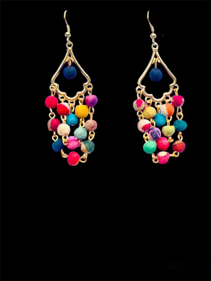 Sari Beads Loop Earrings
