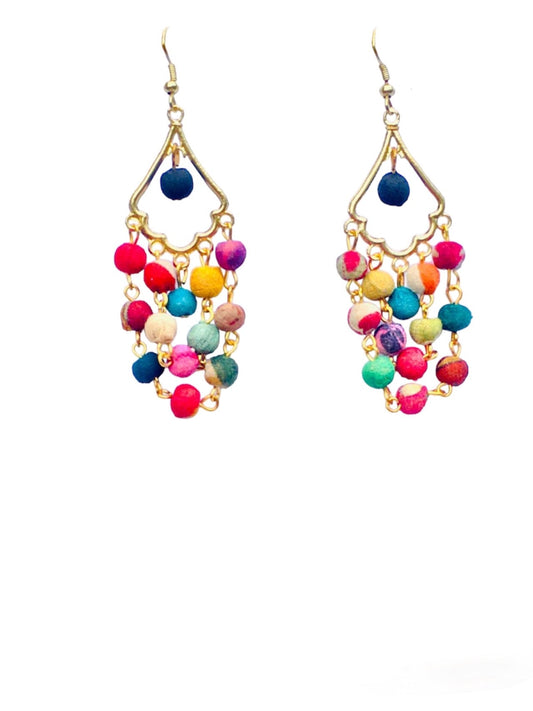 Sari Beads Loop Earrings